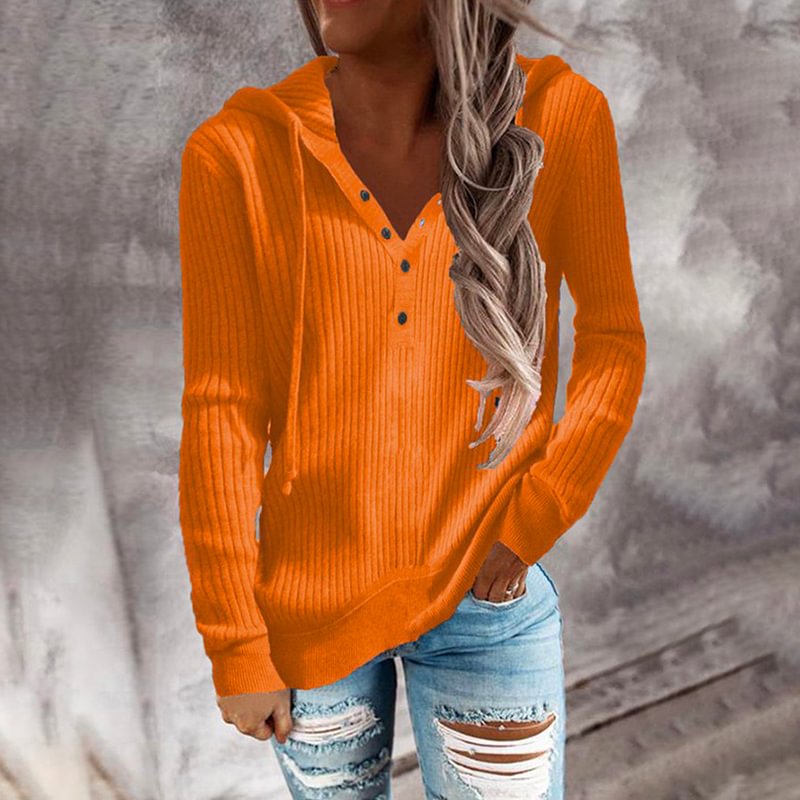 Tiboyz Fashion Solid Color Long Sleeve Hoodie Collar Sweater