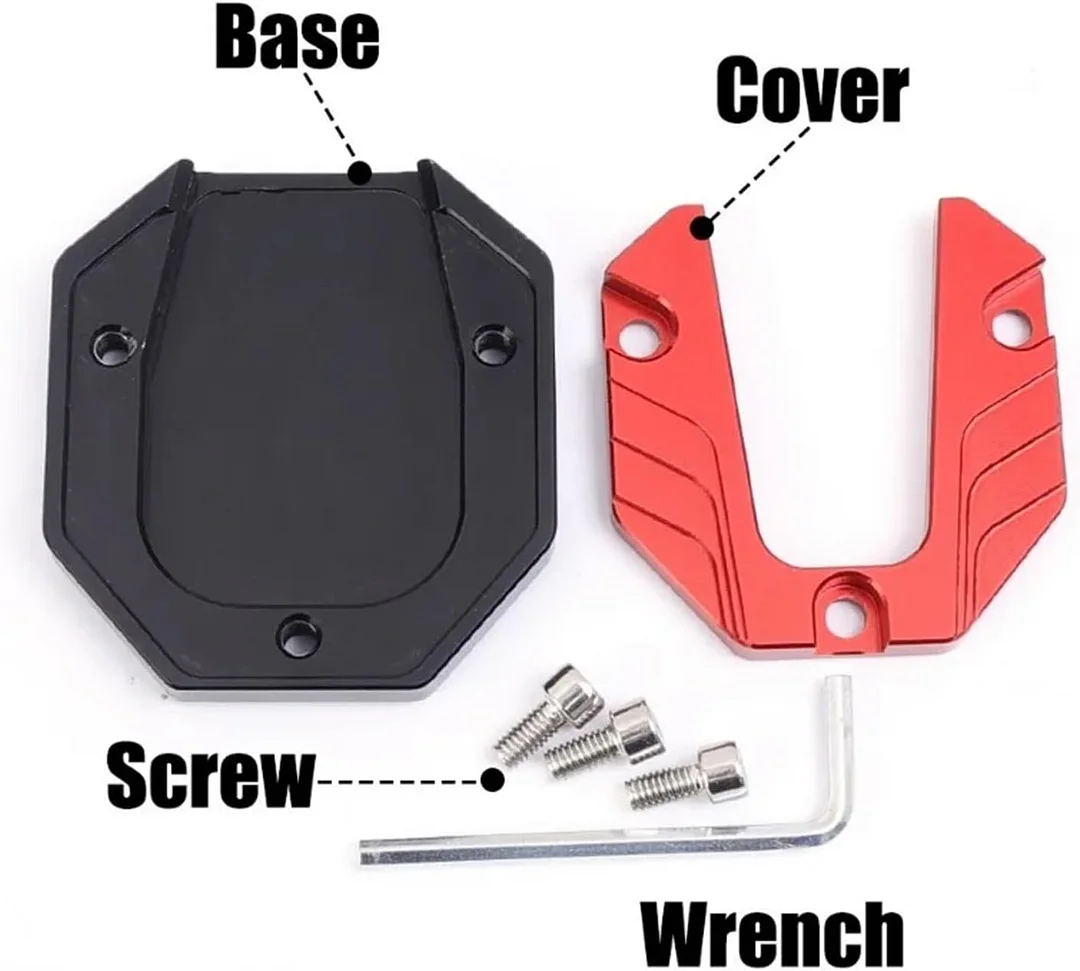 Kickstands Jiffy Stands Parts Aluminum Alloy Motorcycle Bike Kickstand Extender Foot Side Stand Extension Foot Pad Support Plate Motorbike Accessories