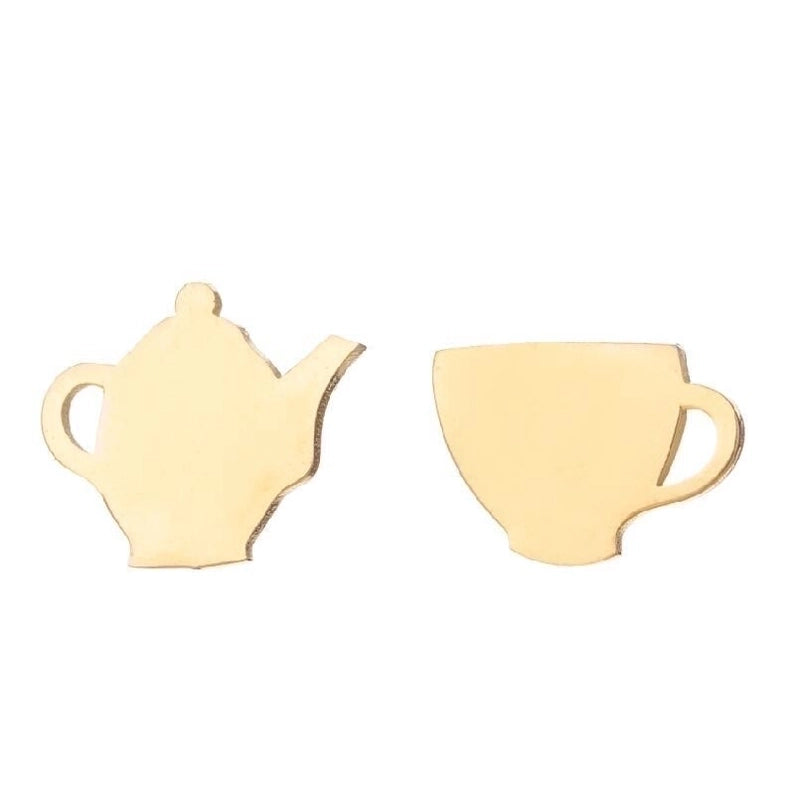 1 Pair Halloween Fashion Smile Face Star Skull Plating Hollow Out Stainless Steel Ear Studs