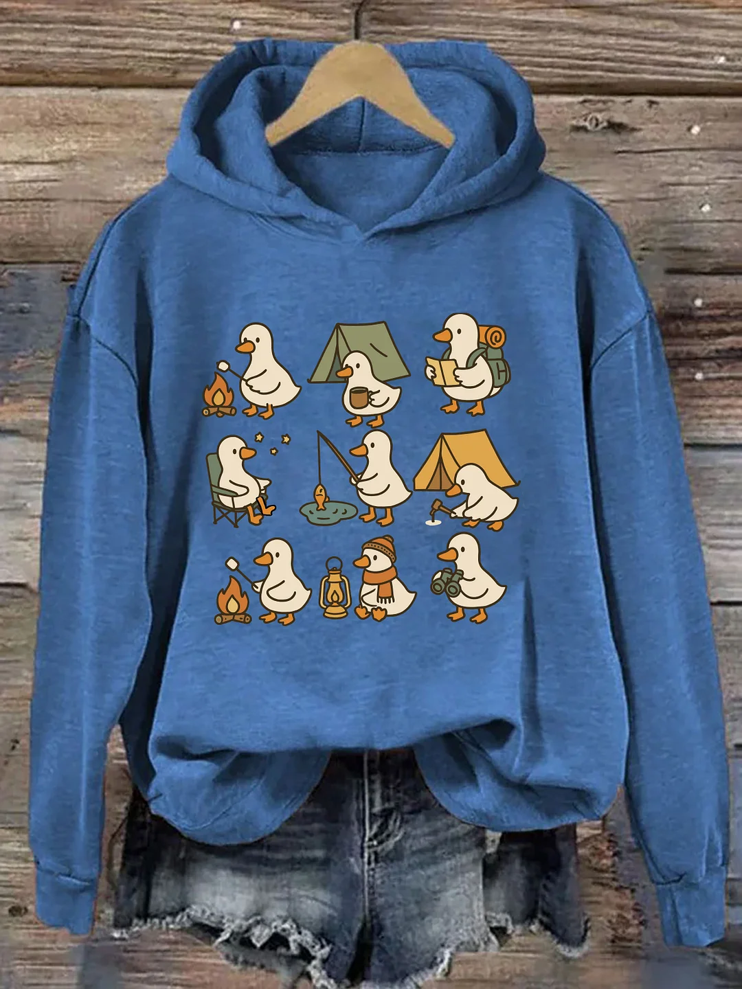 Cute Goose Camping Hoodie