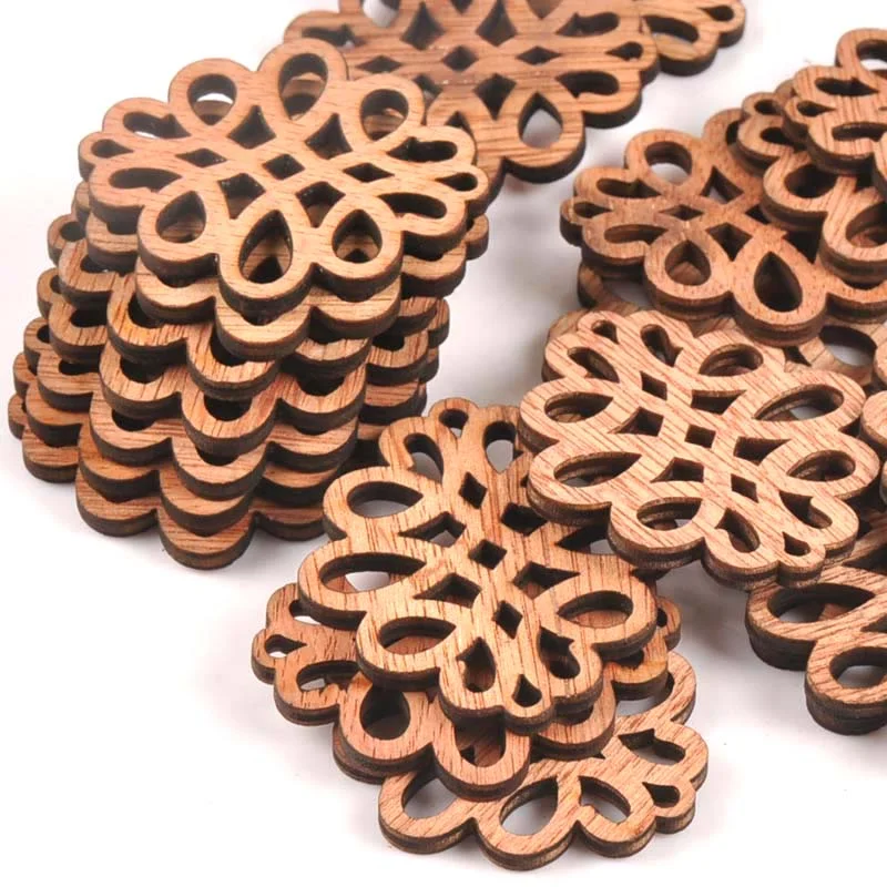 10pcs Clouds Pattern Vintage DIY Wood Crafts Scrapbooking Accessories For Wooden Home Decoration Sewing Ornament 45X49mm m1608x