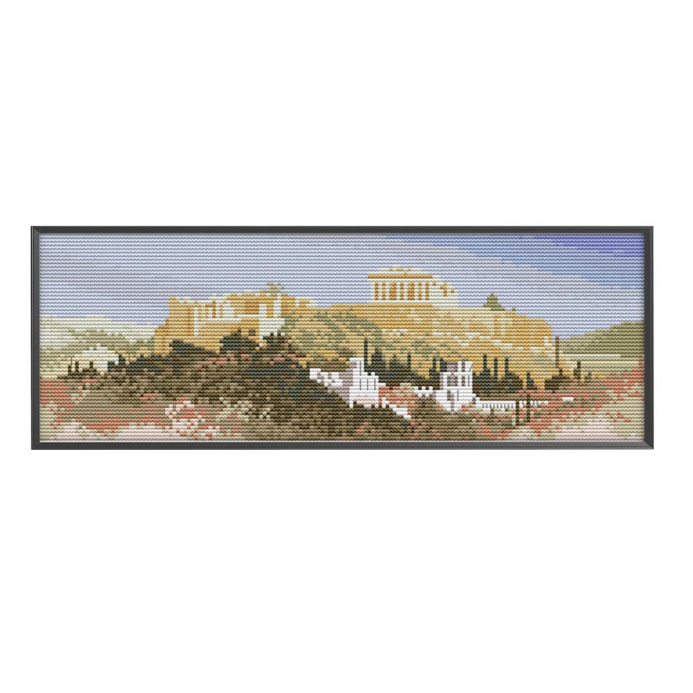 

Greece Acropolis - 14CT Stamped Cross Stitch - 38*16cm, 501 Original
