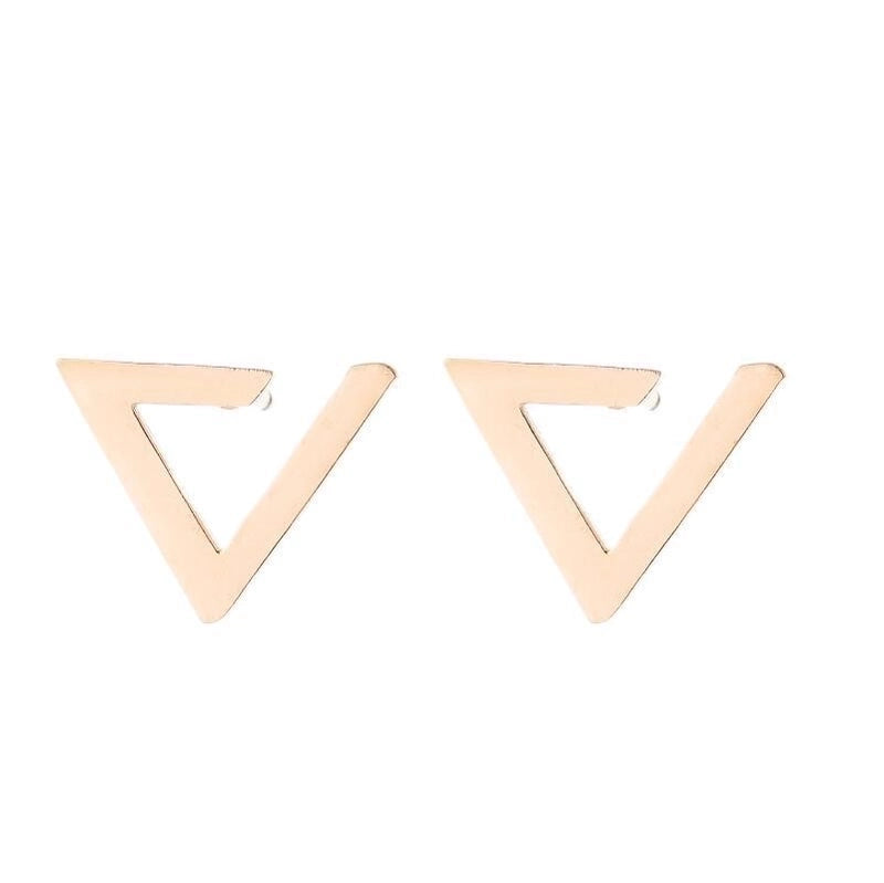 Minimalist Geometric 304 Stainless Steel No Inlaid 18K Gold Plated Ear Studs