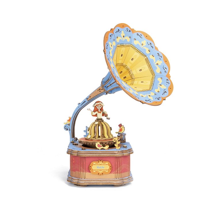 [Only Ship To U.S.] Rolife Vintage Gramophone AM43 New Retro-style DIY Music box | Robotime Online