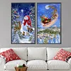 2 stücke weihnachten schnee teilweise ab bohrer volle runde dimond gemälde dekor 45x75cm