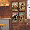 4pcs - Cowboy - Vintage Metal Signs(8*12Inch/12*16Inch)