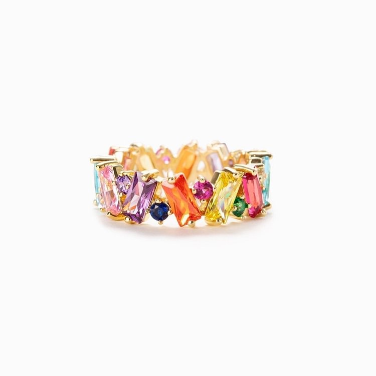 Always By Your Side Rainbow Ring Band