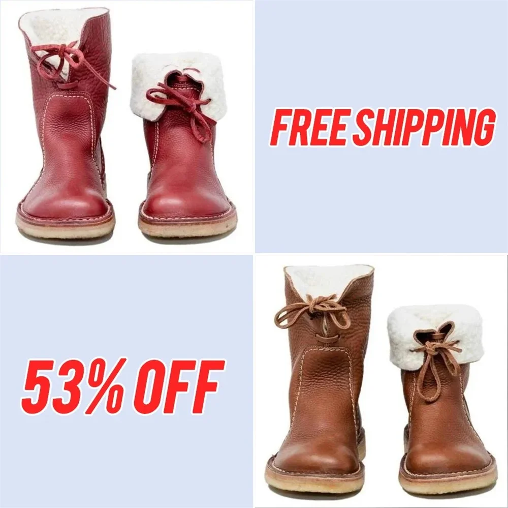 Vintage Buttery-soft Waterproof Wool Lining Boots