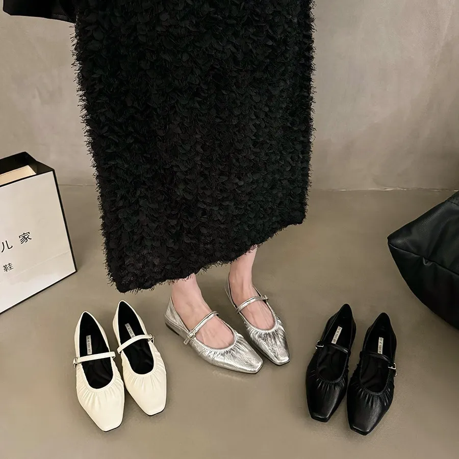Churchf Churchf Silver French Spring And Autumn Small Single Shoes Women's 2024 New Hot Style With Skirt Mary Jane Evening Shoes