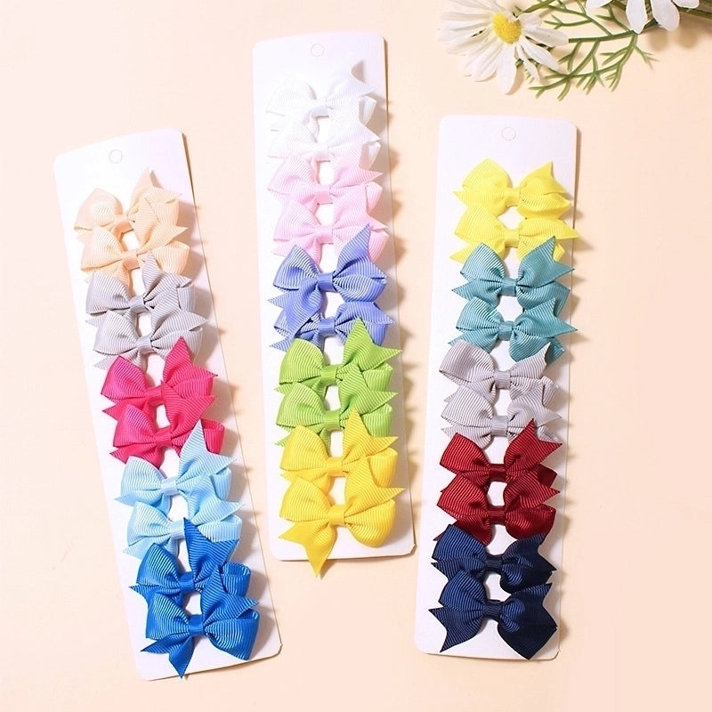 10 Pieces Girl’S Cartoon Style Bow Knot Polyester Hair Clip