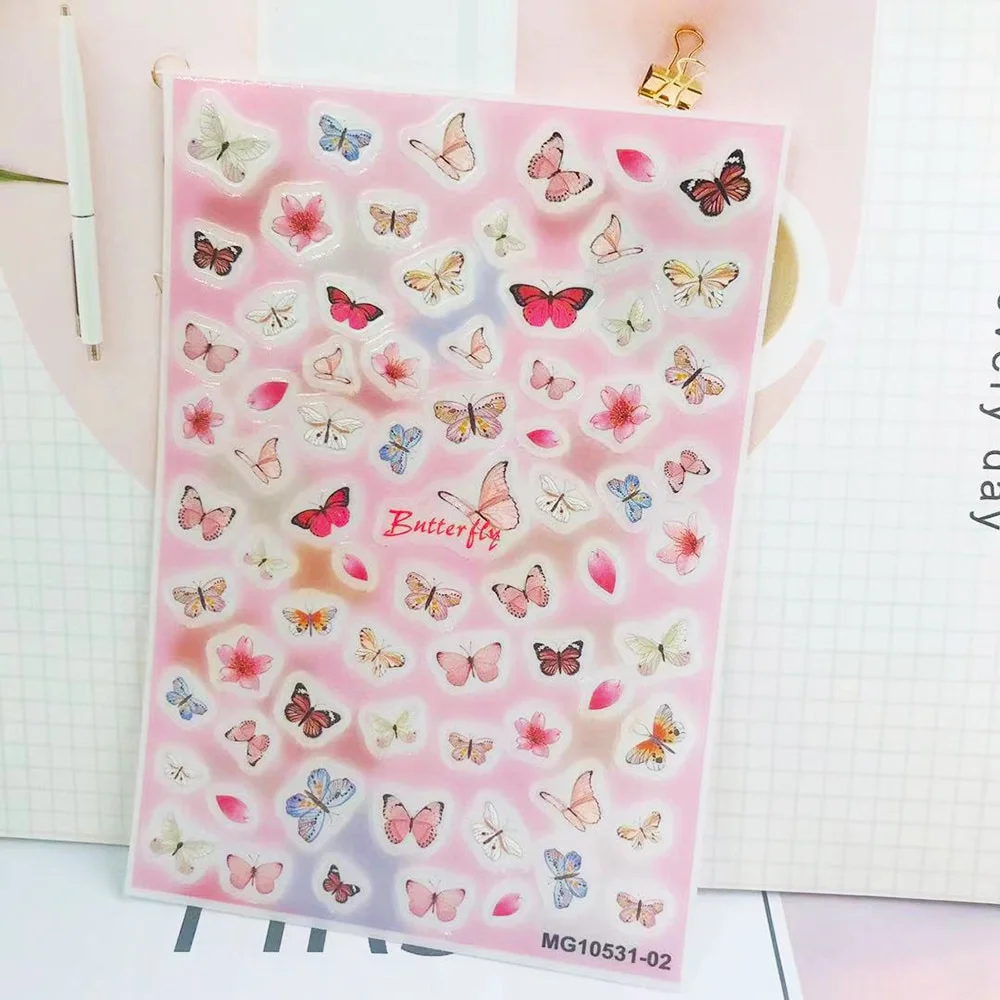 Churchf New 3D Self-Adhesive Bohemia Lovly Red Lips Image Nails Stickers for Nails Sticker Decorations Manicure Z0452-Nail Inspo