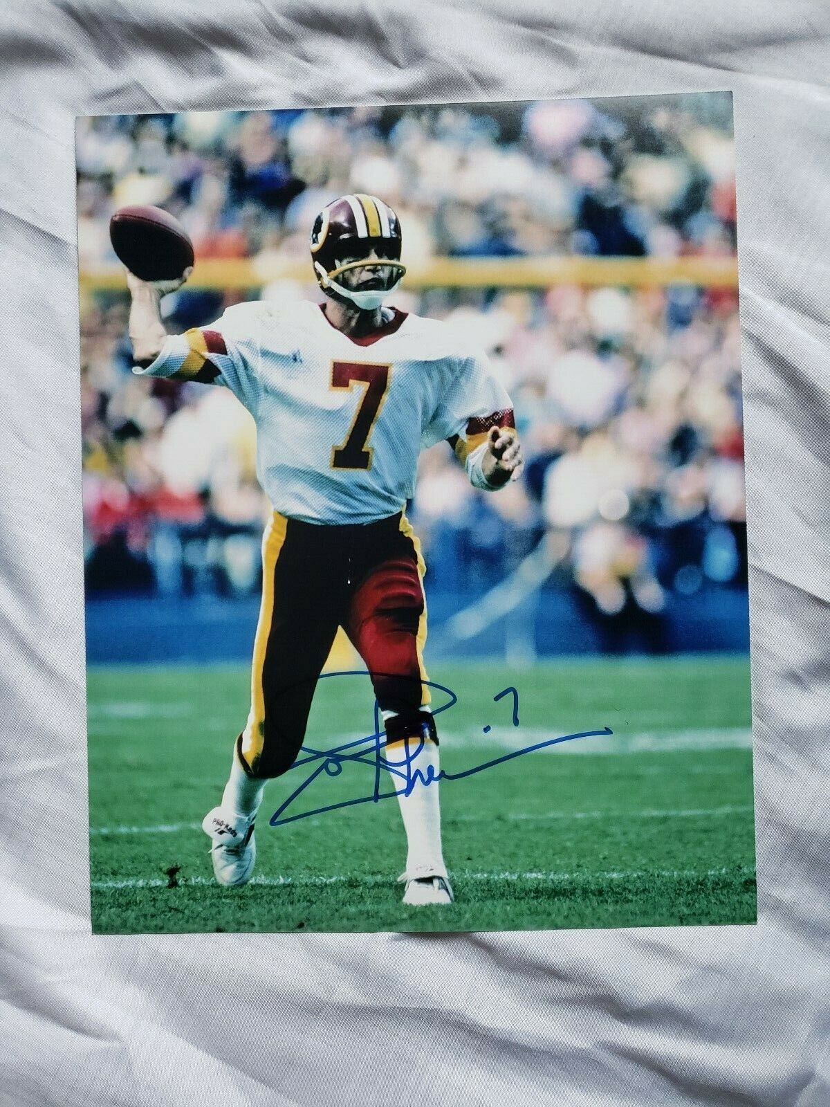 JOE THEISMANN WASHINGTON REDSKINS SIGNED AUTOGRAPHED 8X10 Photo Poster painting COA FOOTBALL NFL