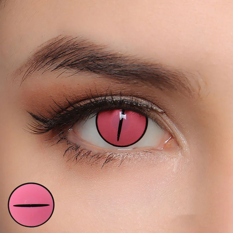 Kamado Nezuko Rose Cosplay Contact Lenses  Pink Colored Fit For Halloween Day 14.5mm