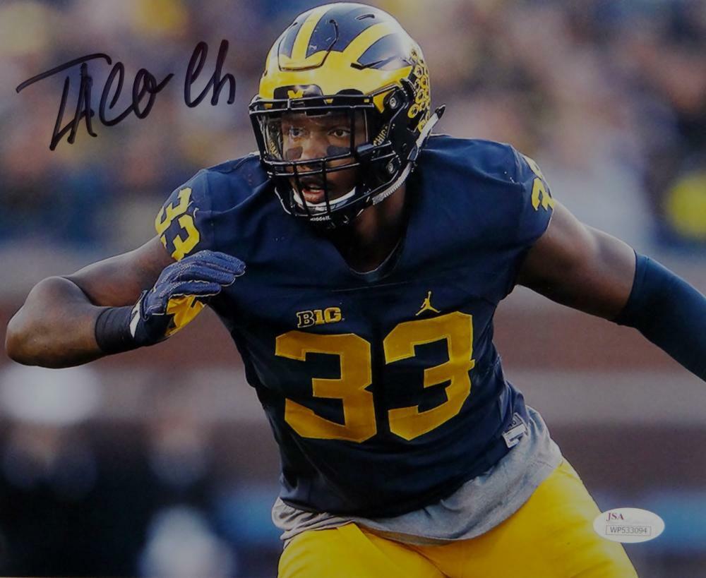 Taco Charlton Autographed 8x10 Michigan Close Up Photo Poster painting - JSA W Auth *Horz