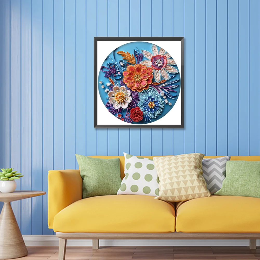 Diamond Painting - Partial Special Shaped Drill - Flower(Canvas|30*30cm)