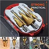 High-speed reaming tower sawtooth set of 6, triangular shank step drill, serrated drill, multi-hole step drill