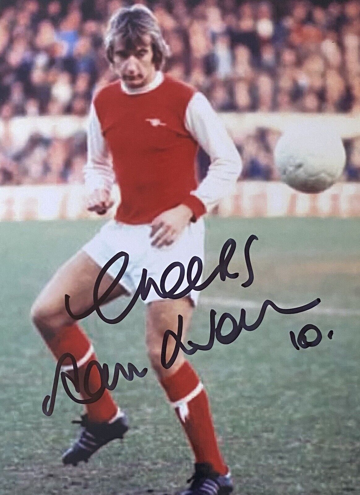 Alan Hudson Genuine Hand Arsenal 6X4 Photo Poster painting 2