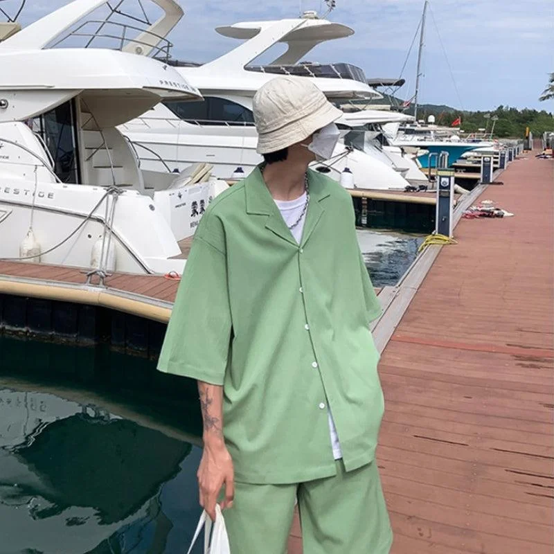 Brownm Boy Shirt and Shorts Two Piece Set