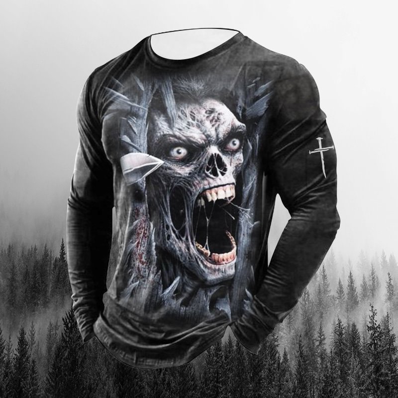 Men's Retro Skull Cast Print