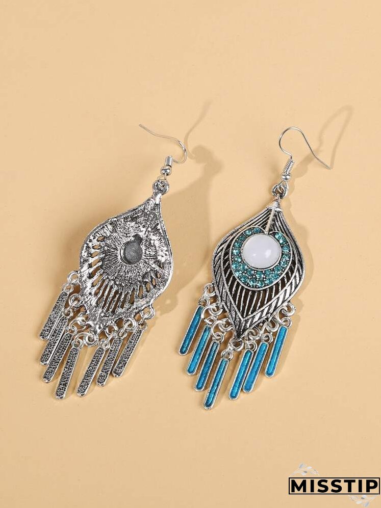 Geometric Tassel Drop Earrings