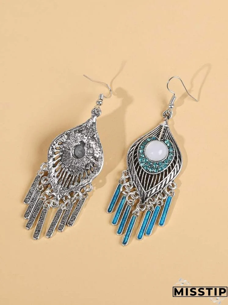 Geometric Tassel Drop Earrings