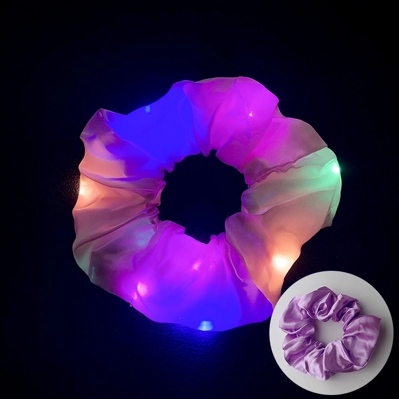 Halloween Novelty Women’S Solid Color Artificial Crystal Luminous Hair Tie