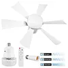 Socket Fan Light with Remote Screw in Ceiling Fan in Light Socket for Bedroom