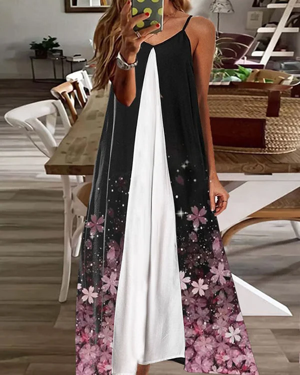Floral Casual Sleeveless Knitting Dresses