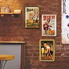3PCS bi&egrave;re fille - Panneaux en &eacute;tain m&eacute;tallique(20*30cm/30*40cm) - Bi&egrave;re