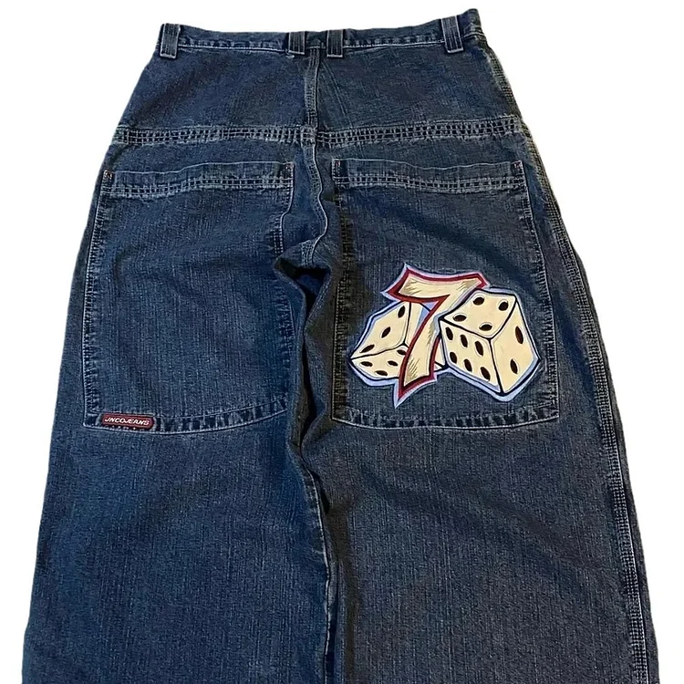 Baggy Denim Jeans for Men Loose Fit Casual Trousers