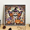 Diamond Painting - Partial Special Shaped Drill - Halloween Cat(Canvas|30*30cm)
