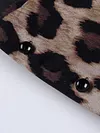 Sexy Off-The-Shoulder Long Sleeve Backless Leopard Print Mini Dress