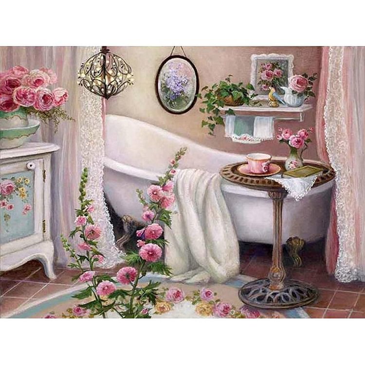Peinture au diamant - Full Round - Salle de bains douce