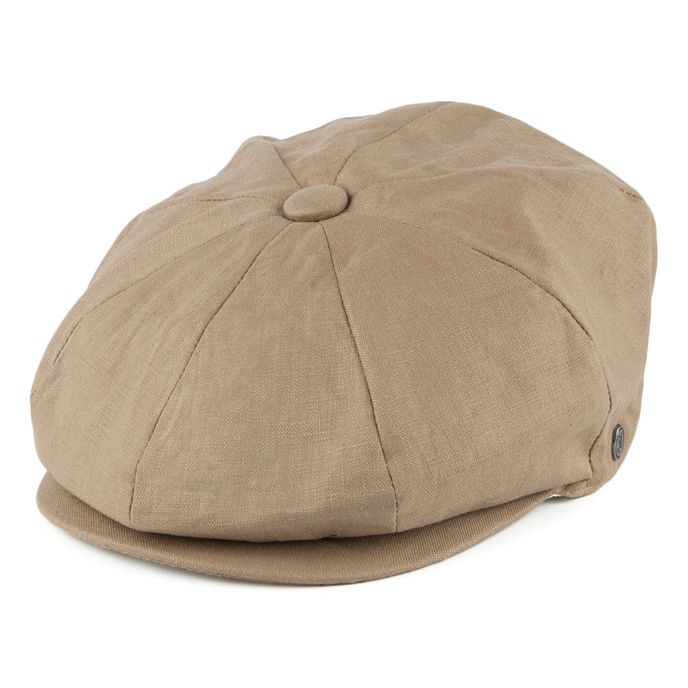 H&F Linen Newsboy Cap - Camel