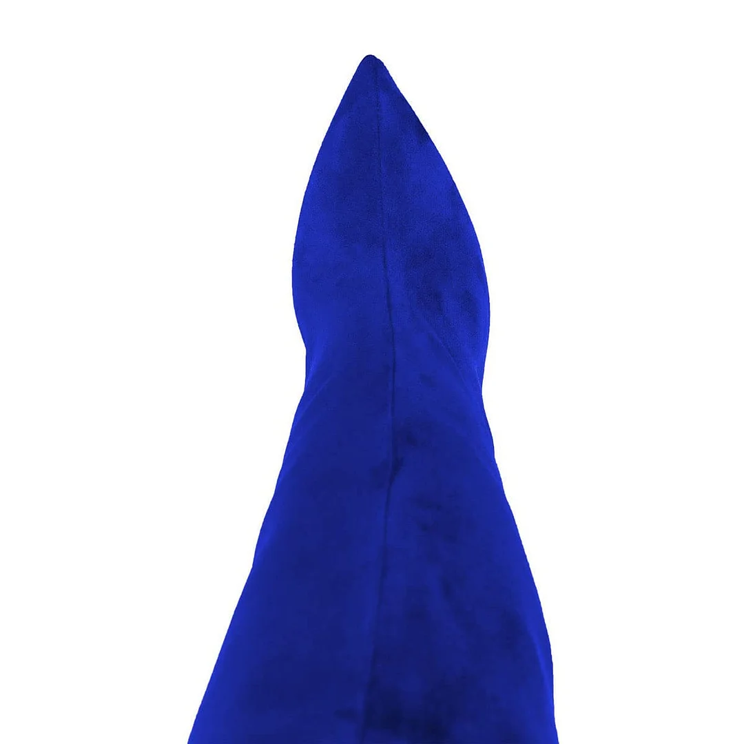Royal Blue Vegan Suede Flared Heel Over The Knee Boots for Women