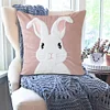 Easter Bunny Faux Fur Pillow Case 45x45cm Plush Rabbit Pillowcase for Home Decor