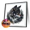 (45*45cm)Wolf - Round Partial AB Drill Diamond Painting