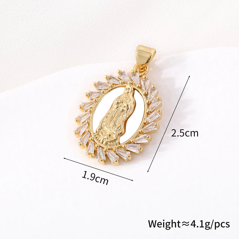 1 Piece 18*25mm 21 * 24mm 23*26mm Copper Geometric Virgin Mary Pendant Jewelry Accessories
