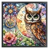 Glass Painting-Owl-11CT Stamped Cross Stitch 40*40cm/15.75*15.75in