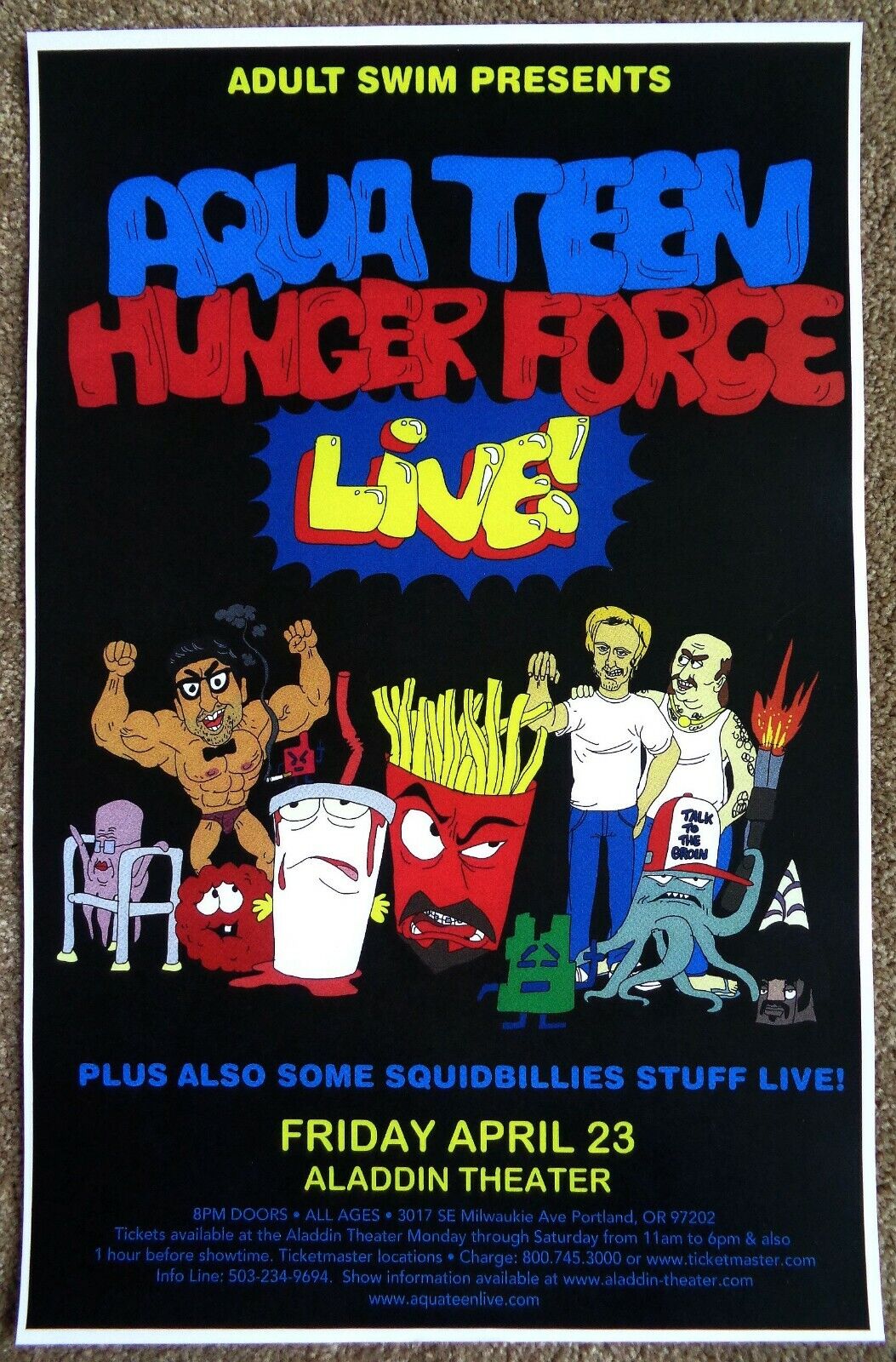 AQUA TEEN HUNGER FORCE 2010 Gig POSTER Portland Oregon Concert