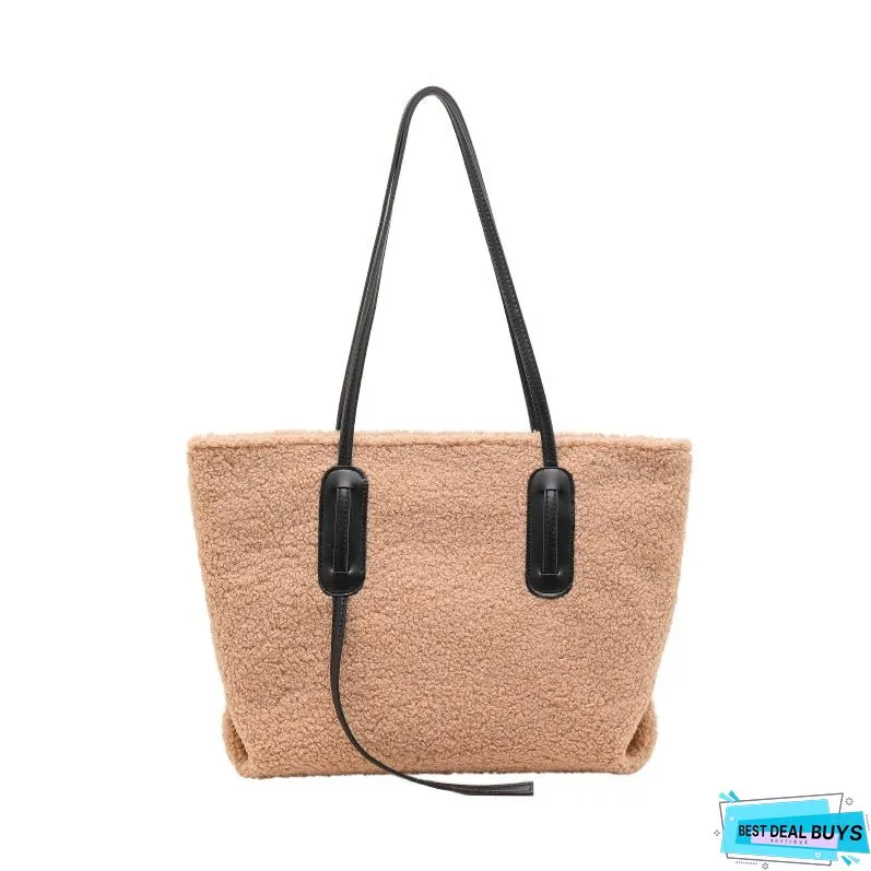 Top Handle Plush Tote Bag