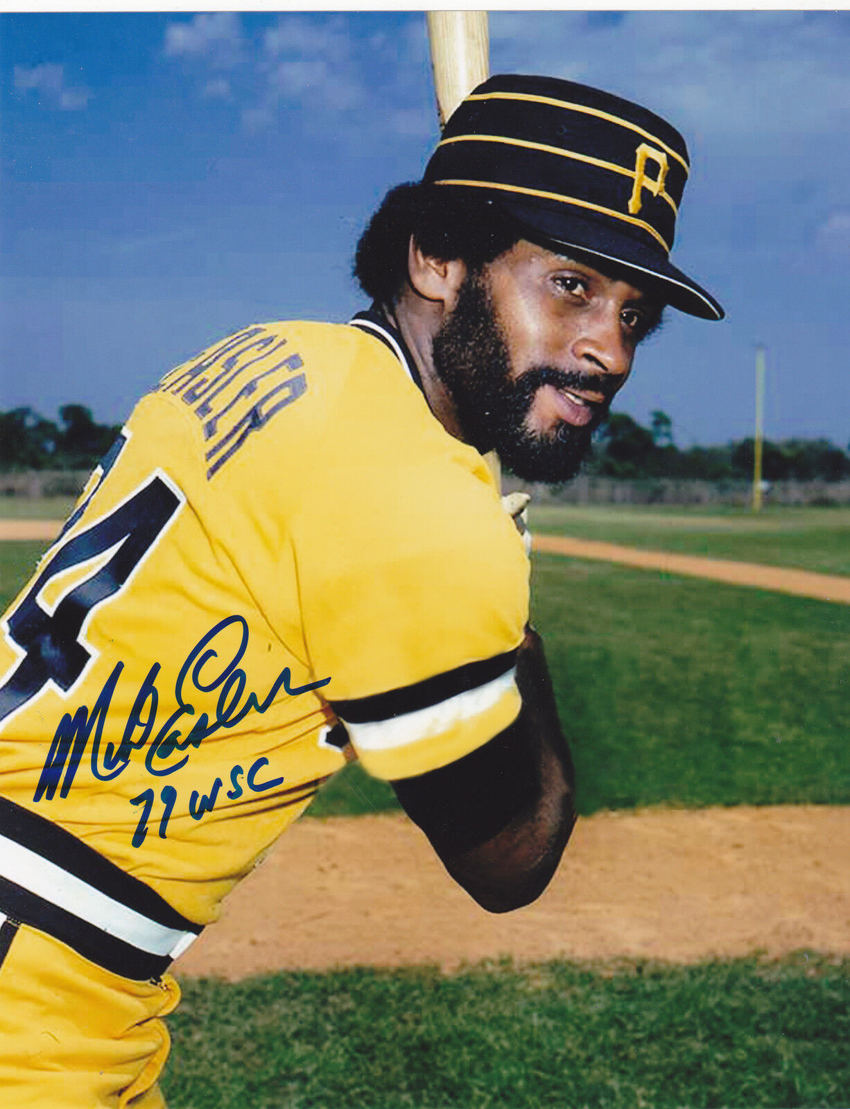 MIKE EASLER PITTSBURGH PIRATES 79 WSC ACTION SIGNED 8x10