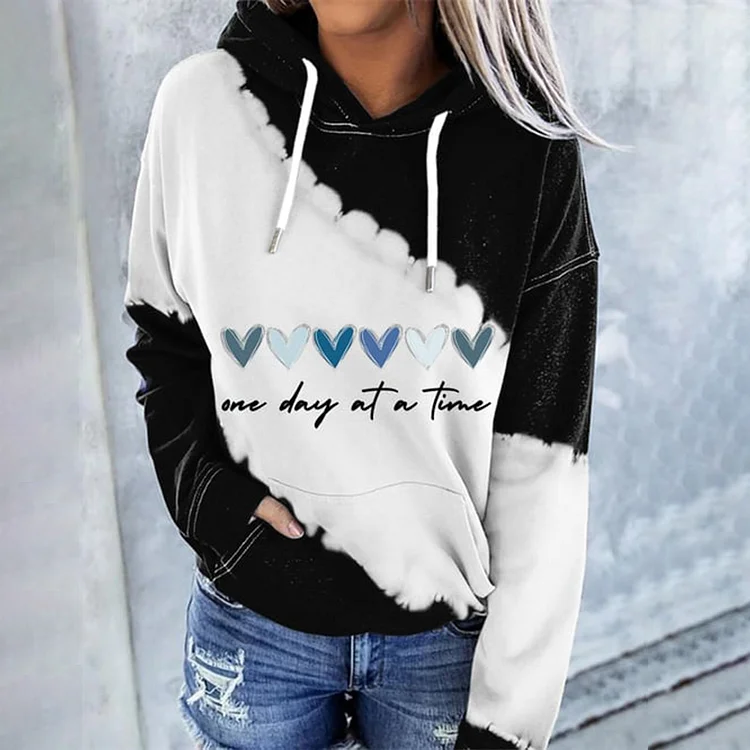 VChics Women's One Day At A Time Print Hoodie