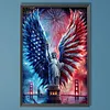 Diamond Painting -DIY Round Drill Independence Day Statue of Liberty with Wing(60*40CM)