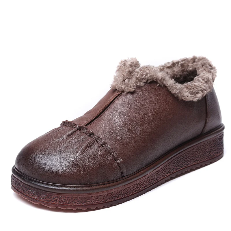 Yyvonne Layer Of Cowhaired Lamb Lamb Wool Cotton Shoes Winter New Comfortable Leisure Warm Snow Boots