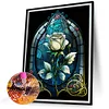 >SALE<5D DIY Full Round Drill Diamond Painting Stained Glass Rose Kit Decor(sz4133)