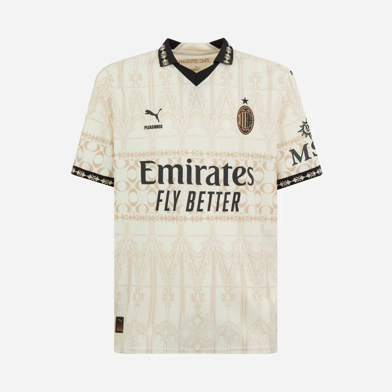 AC Milan x Pleasures maillot foot Blanc 2024 2025 Fourth Maillot De Fou, site maillot de foot pas cher