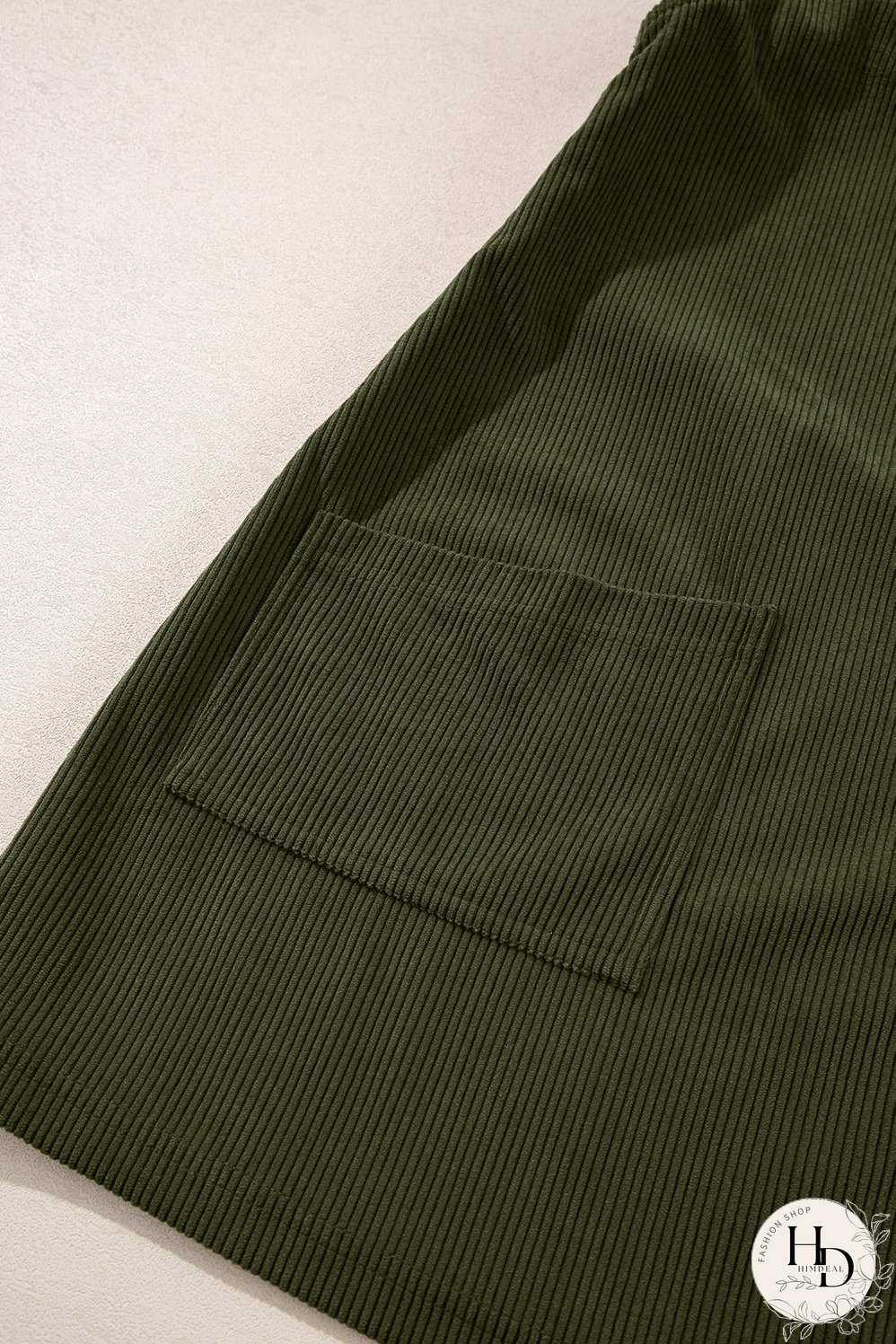 Women's Olive Green Corduroy Mini Dress