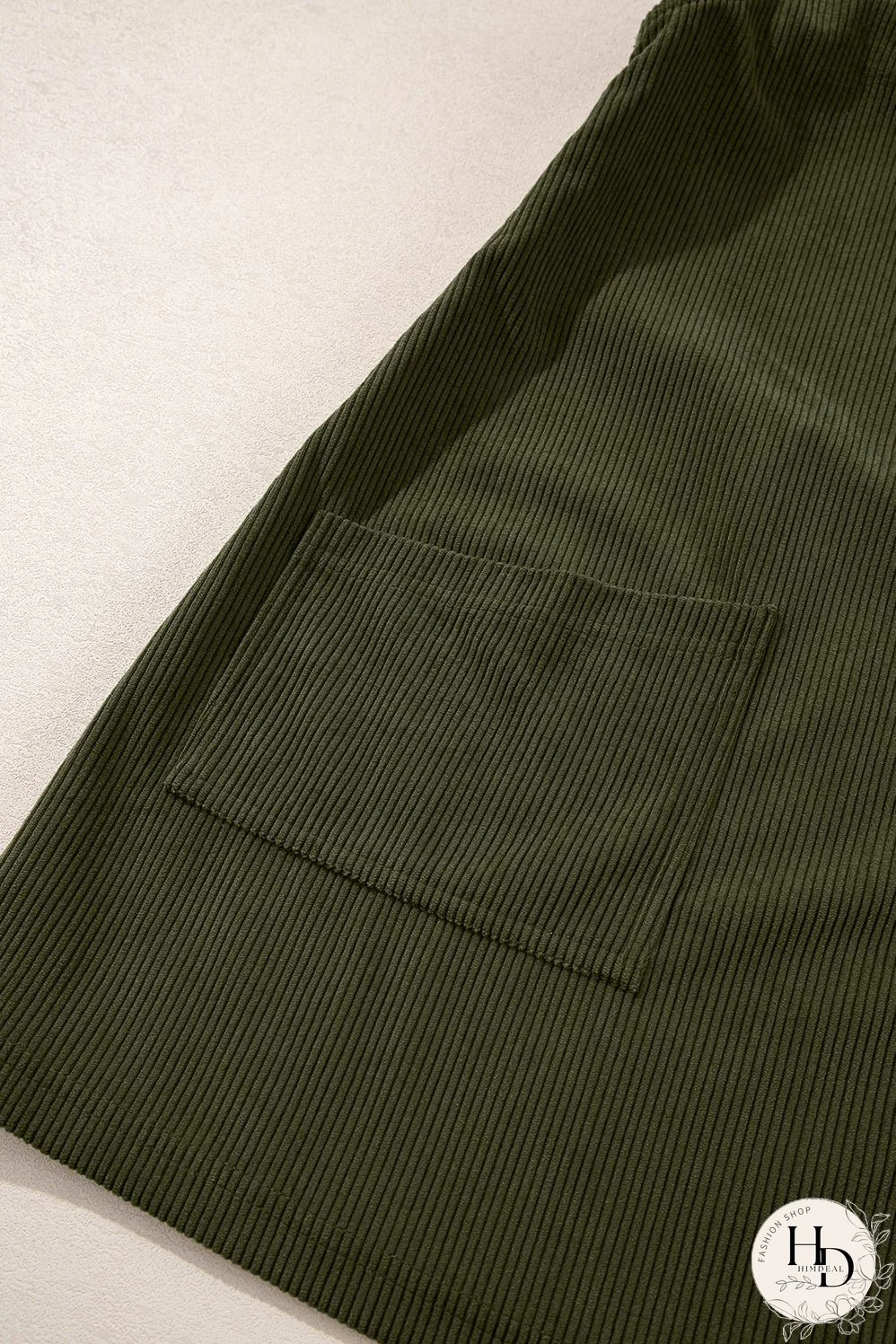 Women's Olive Green Corduroy Mini Dress