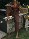 Solid Color Half Sleeves Two Piece Suits